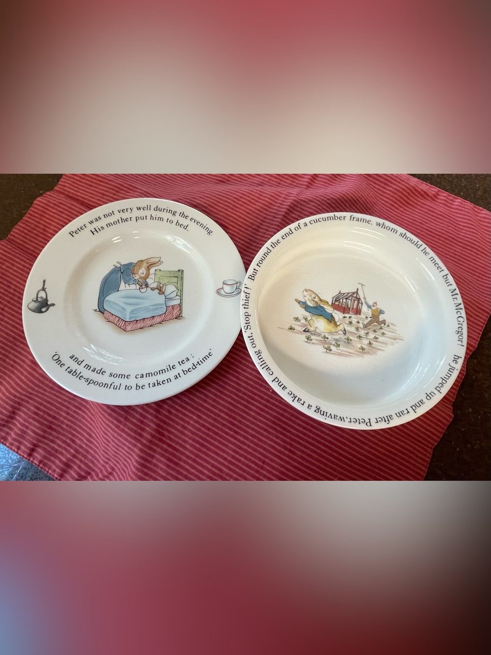 Vintage Peter Rabbit by Wedgwood Plate and Bowl Excellent Shape Like New